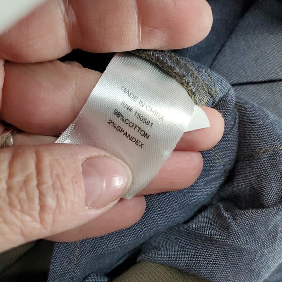 Flag & Anthem Chino Portland Relaxed Pants 31x32 Olive Green Pockets New - Picture 11 of 13